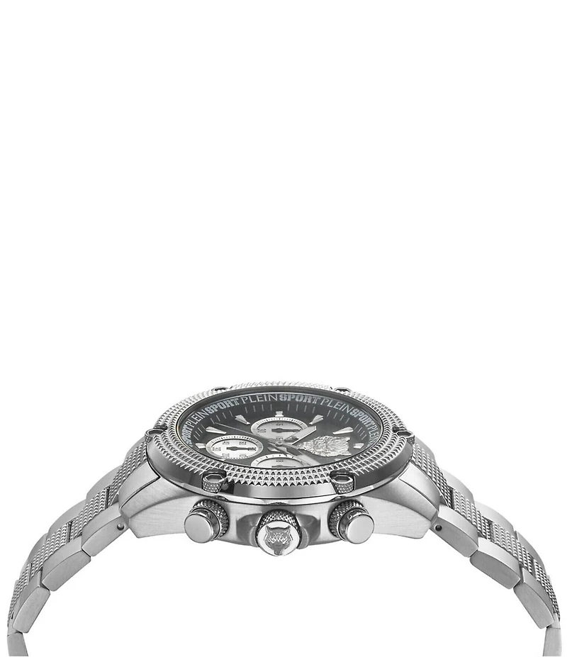 Philipp Plein Men's Hurricane Silver-Toned Stainless Steel Quartz Chronograph Watch