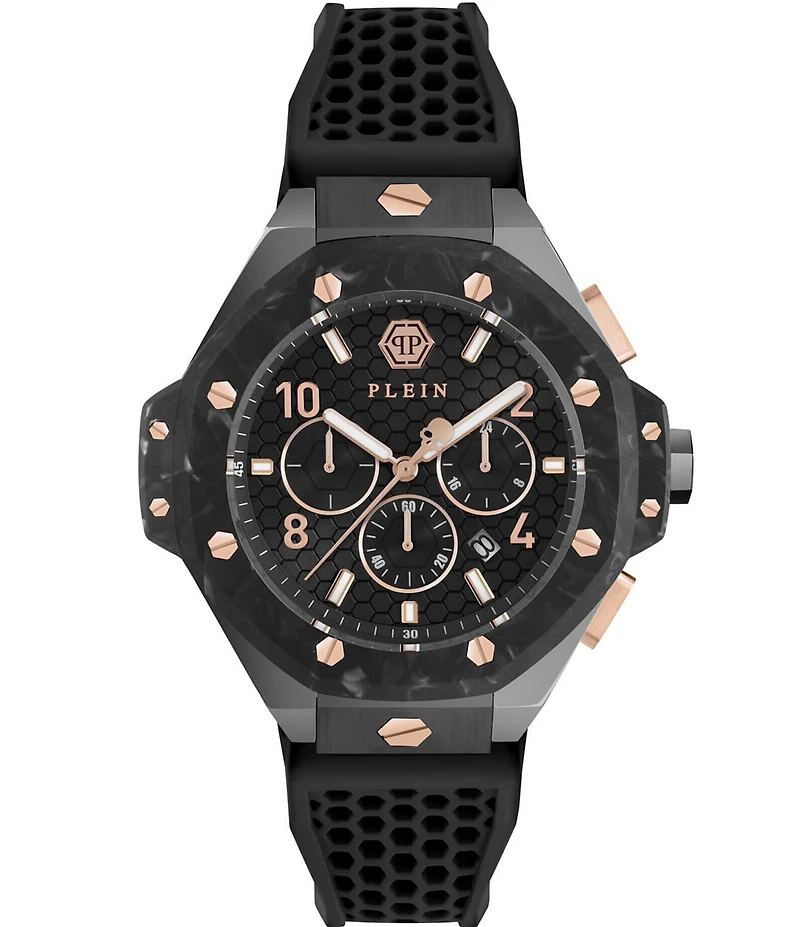 Philipp Plein Men's Chrono Royal Silicone Strap Buckled Watch