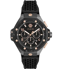 Philipp Plein Men's Chrono Royal Silicone Strap Buckled Watch