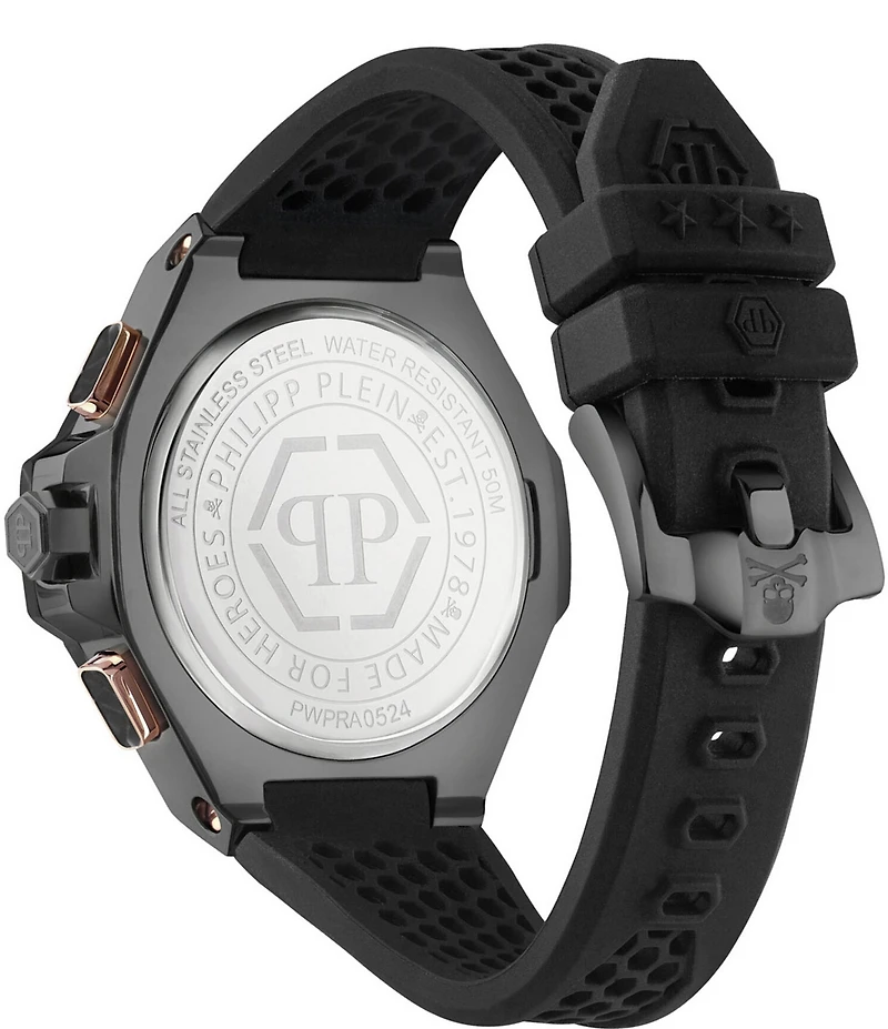 Philipp Plein Men's Chrono Royal Silicone Strap Buckled Watch
