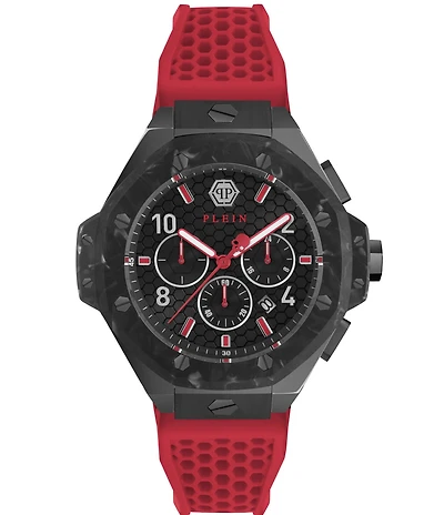 Philipp Plein Men's Chrono Royal Silicone Strap Buckled Watch