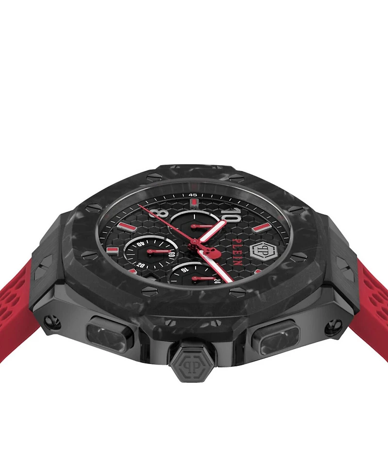 Philipp Plein Men's Chrono Royal Silicone Strap Buckled Watch