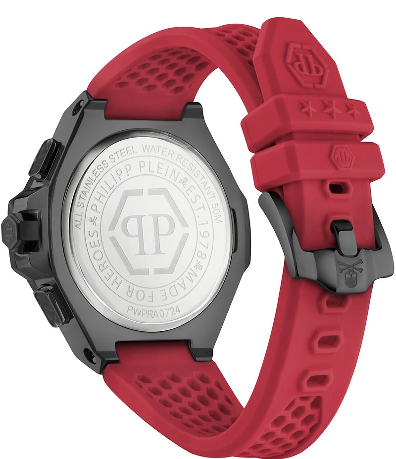 Philipp Plein Men's Chrono Royal Silicone Strap Buckled Watch