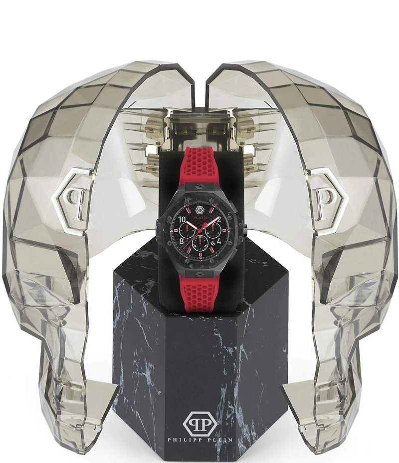 Philipp Plein Men's Chrono Royal Silicone Strap Buckled Watch