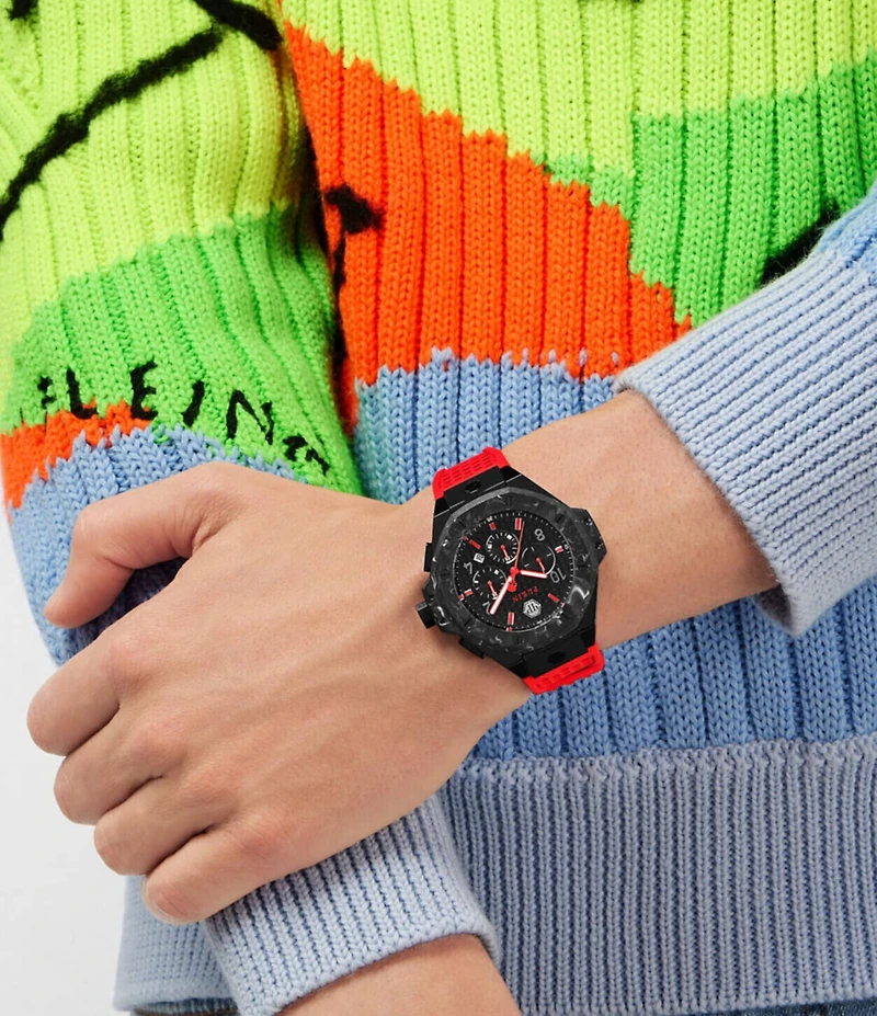 Philipp Plein Men's Chrono Royal Silicone Strap Buckled Watch