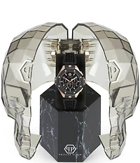 Philipp Plein Men's Chrono Royal Black Silicone Strap Watch