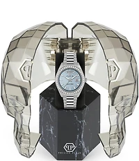 Philipp Plein Men's Date Superlative Crystal Quartz Analog Stainless Steel Bracelet Watch