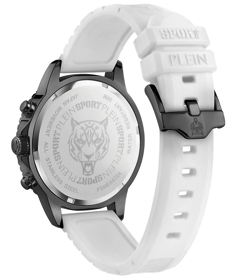Philipp Plein Men's Glam Chronograph Metal Silicone Strap Watch