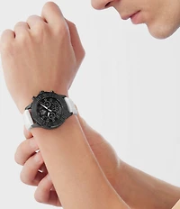 Philipp Plein Men's Glam Chronograph Metal Silicone Strap Watch