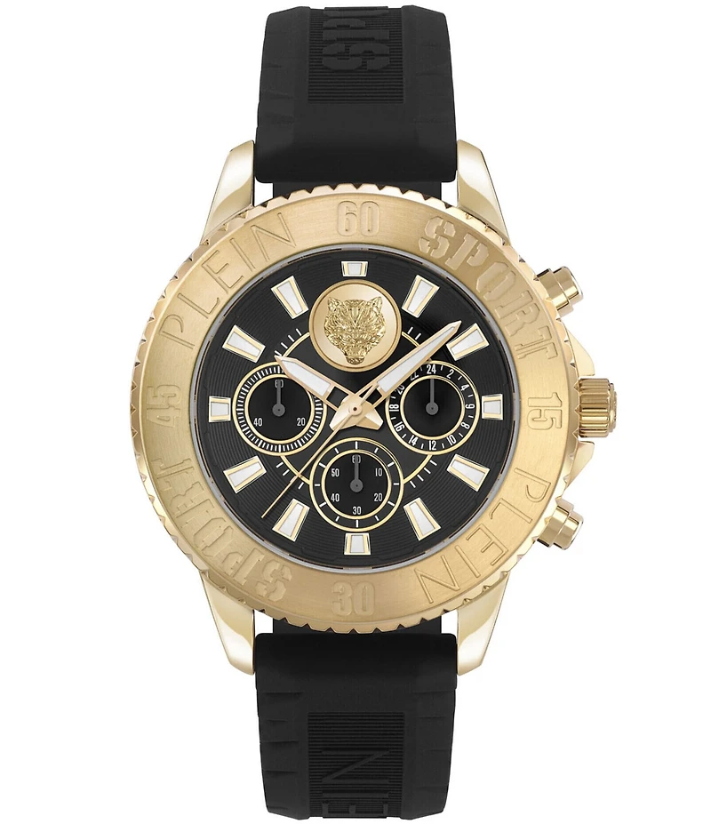 Philipp Plein Men's Glam Chronograph Metal Silicone Strap Watch