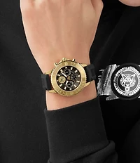 Philipp Plein Men's Glam Chronograph Metal Silicone Strap Watch