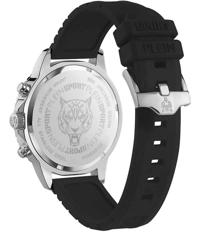 Philipp Plein Men's Glam Chronograph Metal Silicone Strap Watch