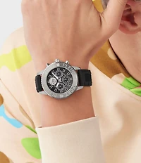 Philipp Plein Men's Glam Chronograph Metal Silicone Strap Watch