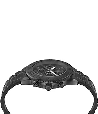 Philipp Plein Men's Glam Chronograph Black Stainless Steel Bracelet Watch