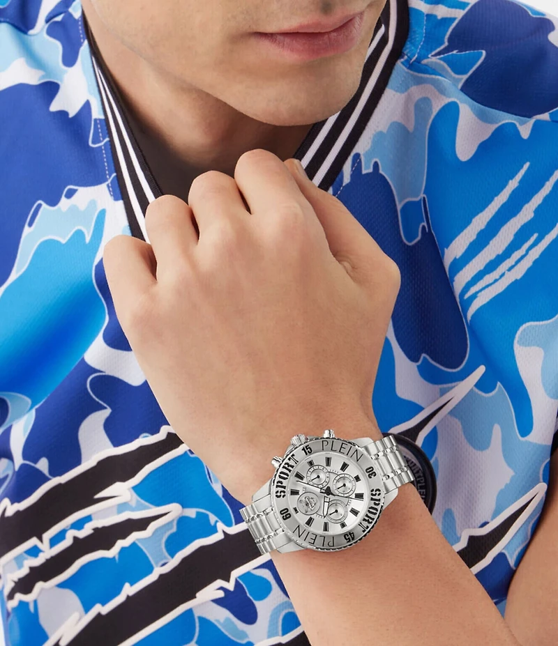 Philipp Plein Men's Glam Chronograph Stainless Steel Bracelet Watch