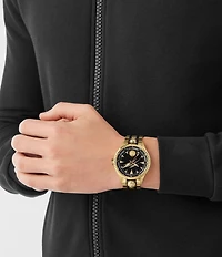 Philipp Plein Men's Lineman Analog Black Dial Two Tone Stainless Steel Bracelet Watch