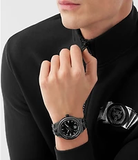 Philipp Plein Men's Lineman Analog Black Tone Stainless Steel Bracelet 45mm Watch