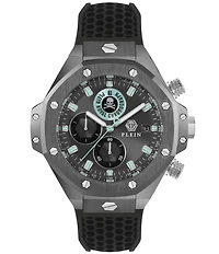 Philipp Plein Men's Plein Royal Chronograph Black Silicone Strap Watch