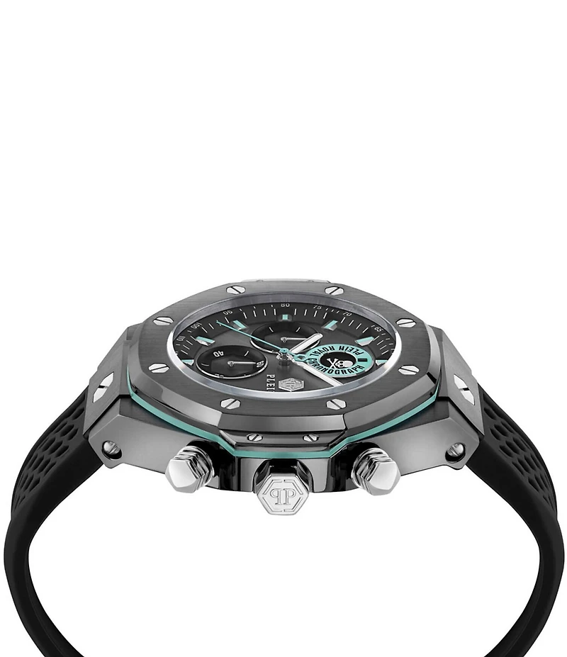 Philipp Plein Men's Plein Royal Chronograph Black Silicone Strap Watch