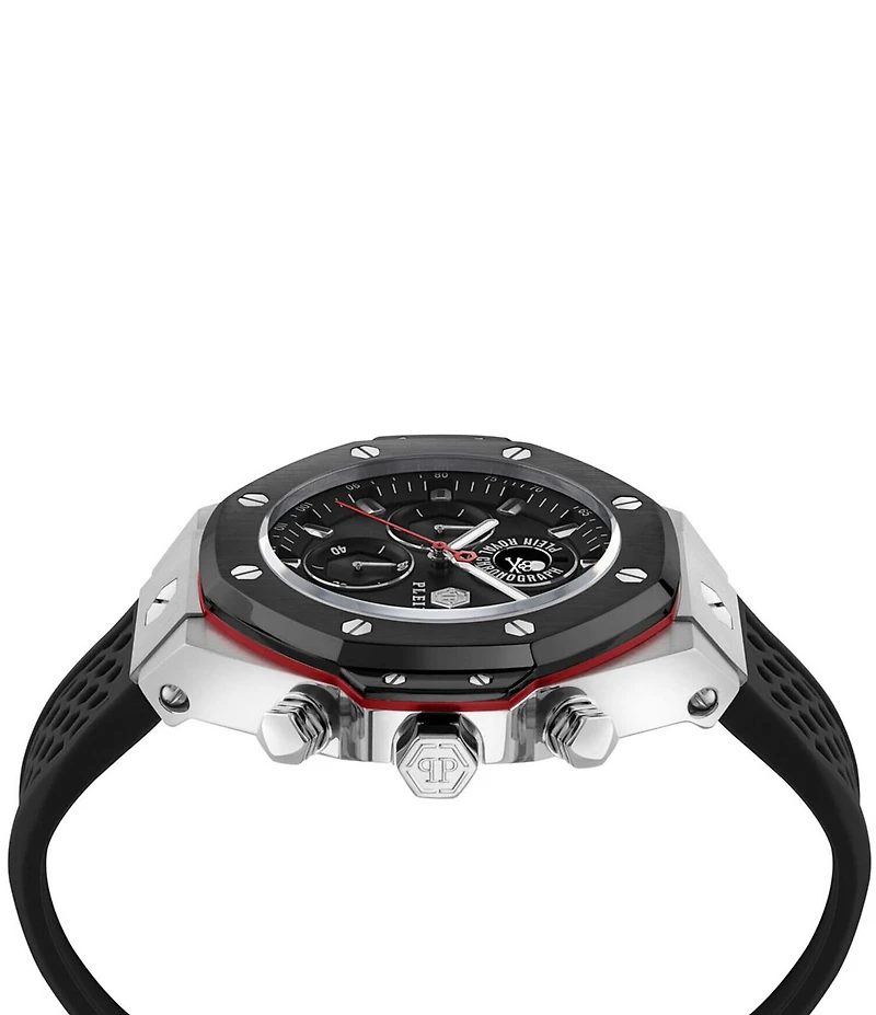 Philipp Plein Men's Plein Royal Chronograph Black Silicone Strap Watch