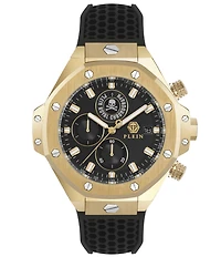 Philipp Plein Men's Plein Royal Chronograph Black Silicone Strap Watch