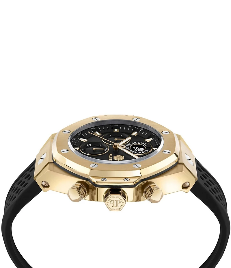 Philipp Plein Men's Plein Royal Chronograph Black Silicone Strap Watch