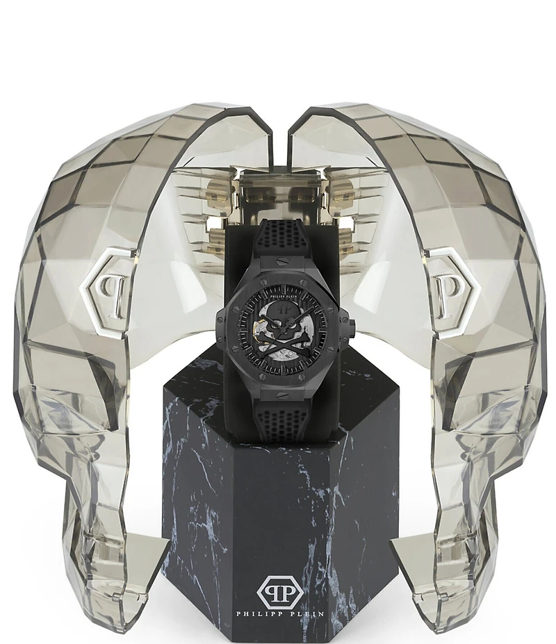 Philipp Plein Men's Plein Skeleton Royal Automatic Silicone Strap Watch