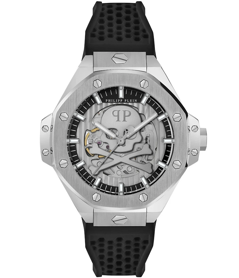 Philipp Plein Men's Plein Skeleton Royal Automatic Silicone Strap Watch