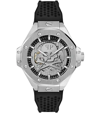 Philipp Plein Men's Plein Skeleton Royal Automatic Silicone Strap Watch