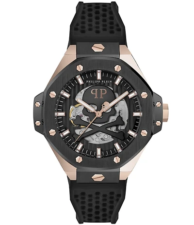 Philipp Plein Men's Plein Skeleton Royal Automatic Silicone Strap Watch