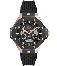 Philipp Plein Men's Plein Skeleton Royal Automatic Silicone Strap Watch