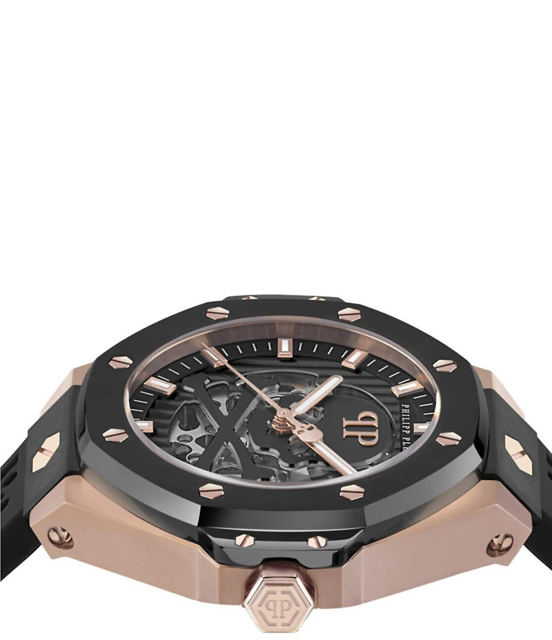 Philipp Plein Men's Plein Skeleton Royal Automatic Silicone Strap Watch