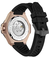 Philipp Plein Men's Plein Skeleton Royal Automatic Silicone Strap Watch