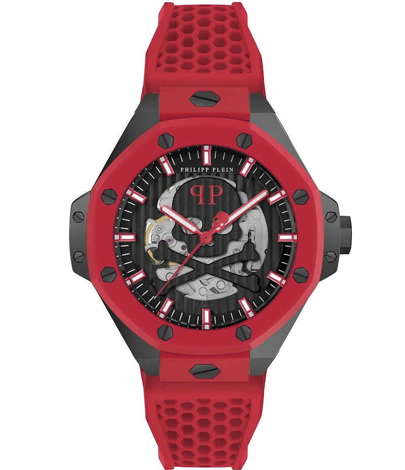 Philipp Plein Men's Plein Skeleton Royal Automatic Silicone Strap Watch