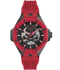 Philipp Plein Men's Plein Skeleton Royal Automatic Silicone Strap Watch