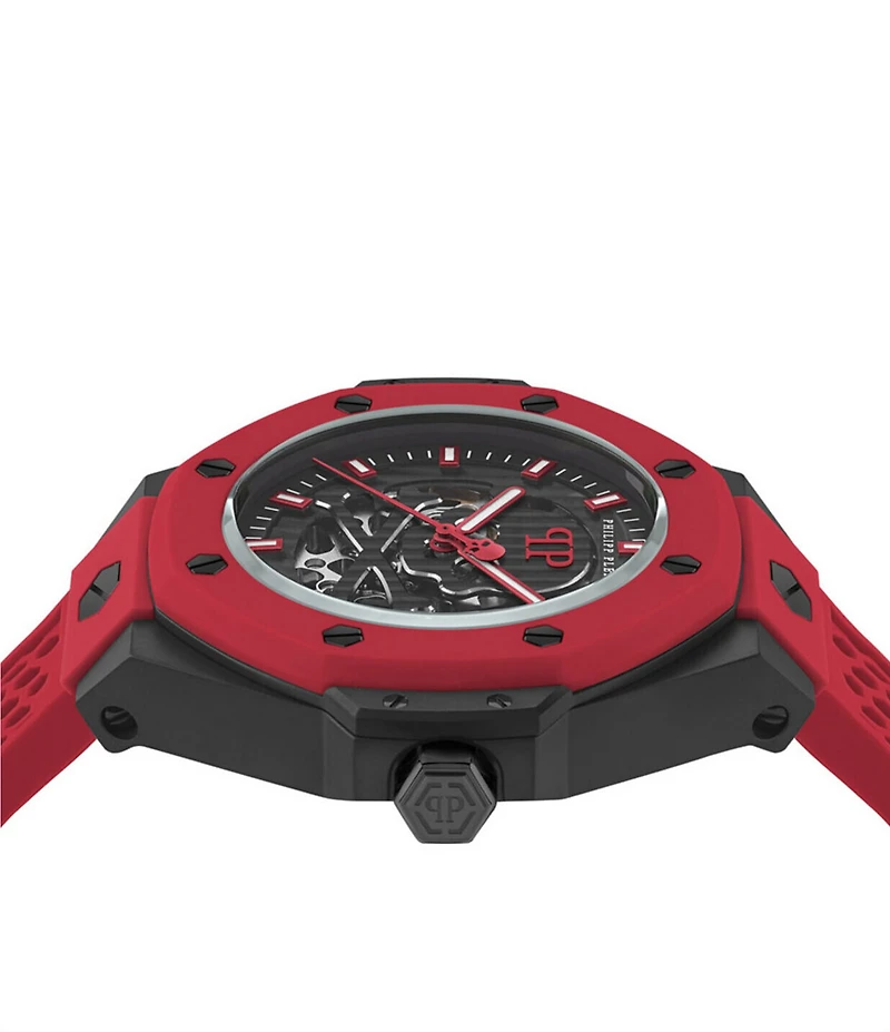 Philipp Plein Men's Plein Skeleton Royal Automatic Silicone Strap Watch