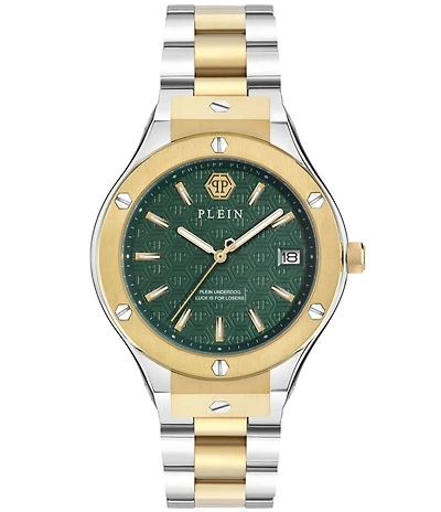Philipp Plein Men's Plein Underdog Mechanical Automatic Two Tone Stainless Steel Bracelet Watch