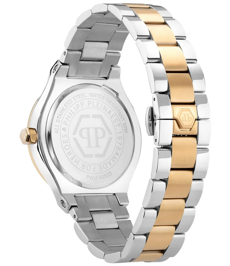 Philipp Plein Men's Plein Underdog Mechanical Automatic Two Tone Stainless Steel Bracelet Watch