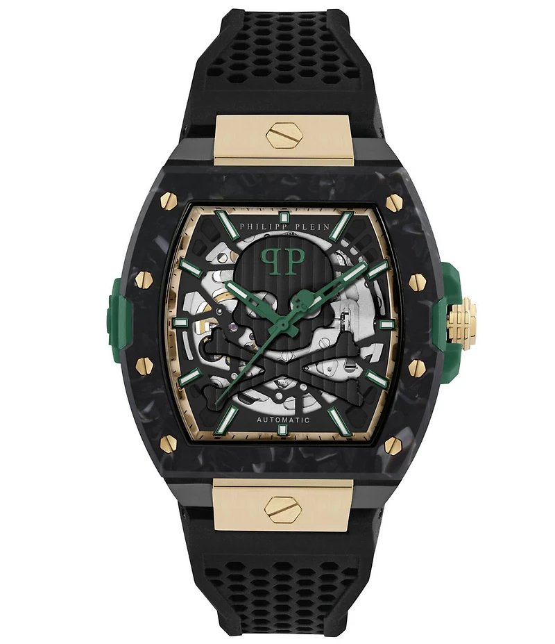 Philipp Plein Men's The Keleton 2.0 Automatic Silicone Strap Watch