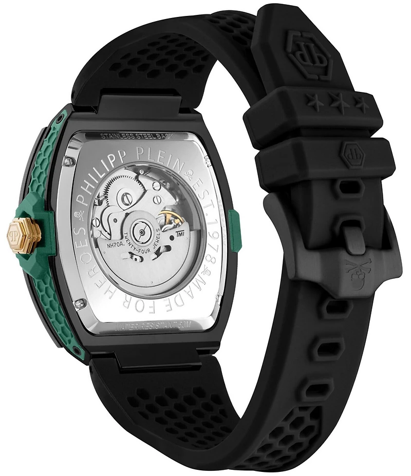 Philipp Plein Men's The Keleton 2.0 Automatic Silicone Strap Watch