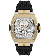 Philipp Plein Men's The Keleton 2.0 Automatic Silicone Strap Watch