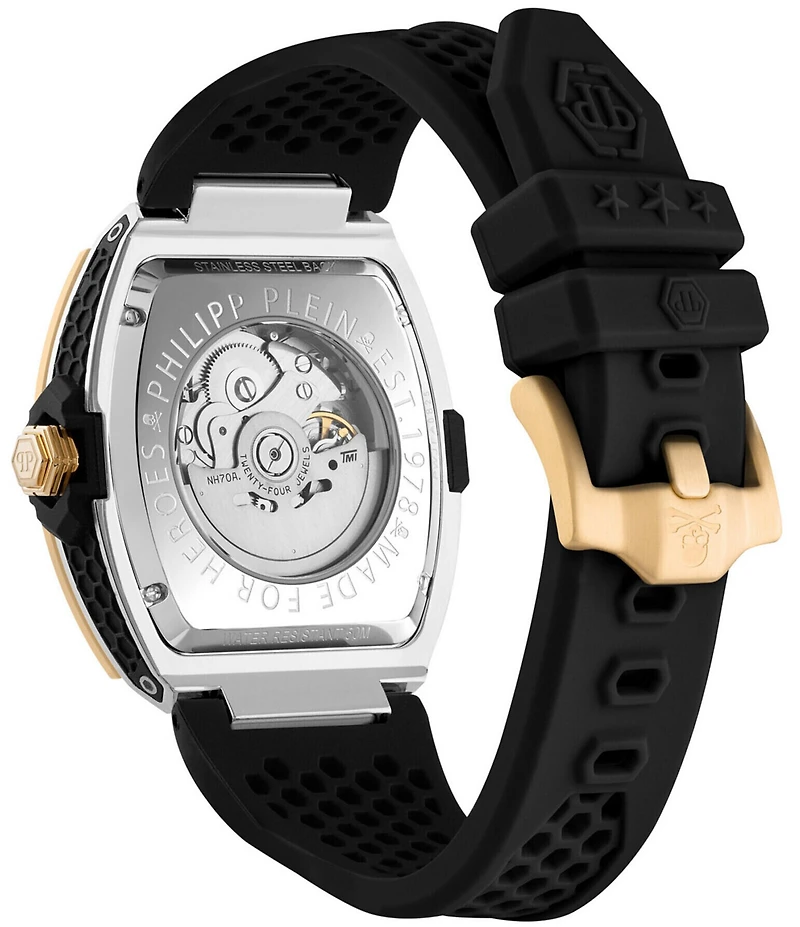 Philipp Plein Men's The Keleton 2.0 Automatic Silicone Strap Watch