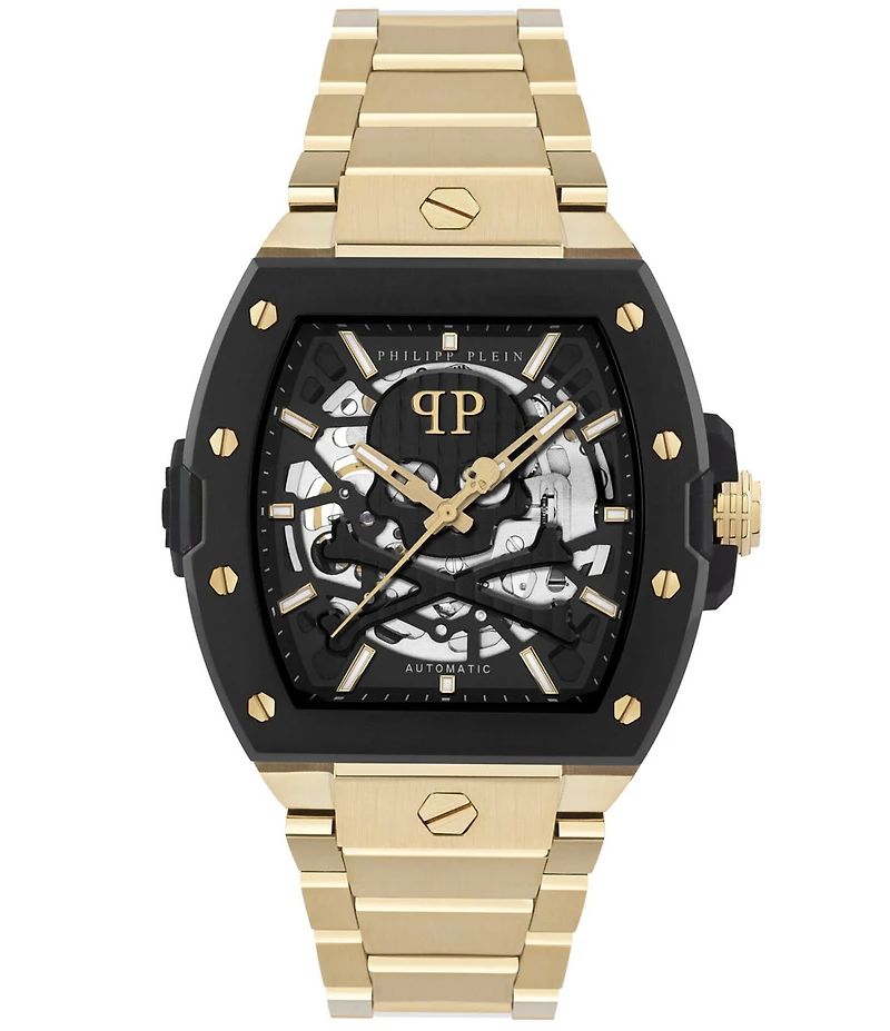 Philipp Plein Men's The Keleton 2.0 Automatic Gold Tone Stainless Steel Bracelet Watch