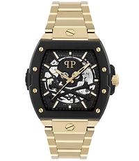 Philipp Plein Men's The Keleton 2.0 Automatic Gold Tone Stainless Steel Bracelet Watch