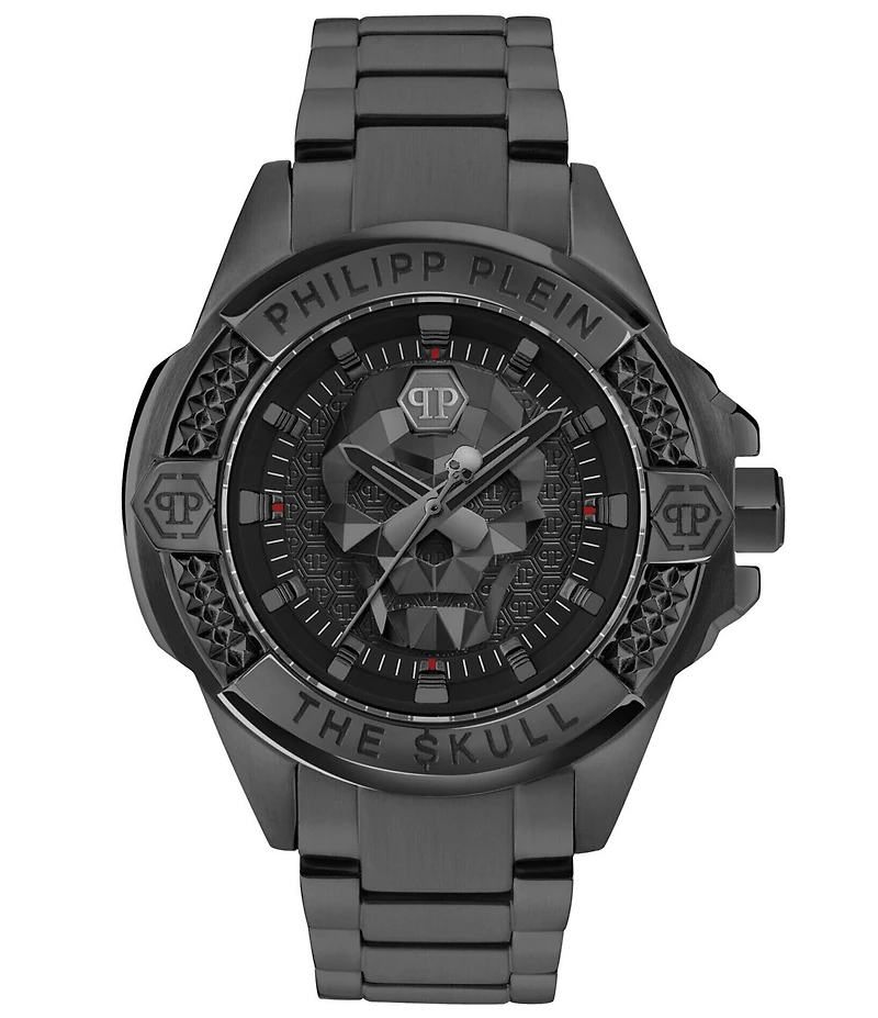 Philipp Plein Men's The Kull Analog Black Tone Stainless Steel Bracelet Watch