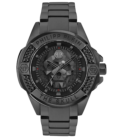 Philipp Plein Men's The Kull Analog Black Tone Stainless Steel Bracelet Watch