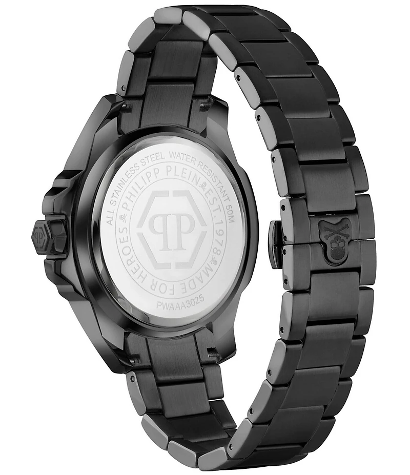 Philipp Plein Men's The Kull Analog Black Tone Stainless Steel Bracelet Watch