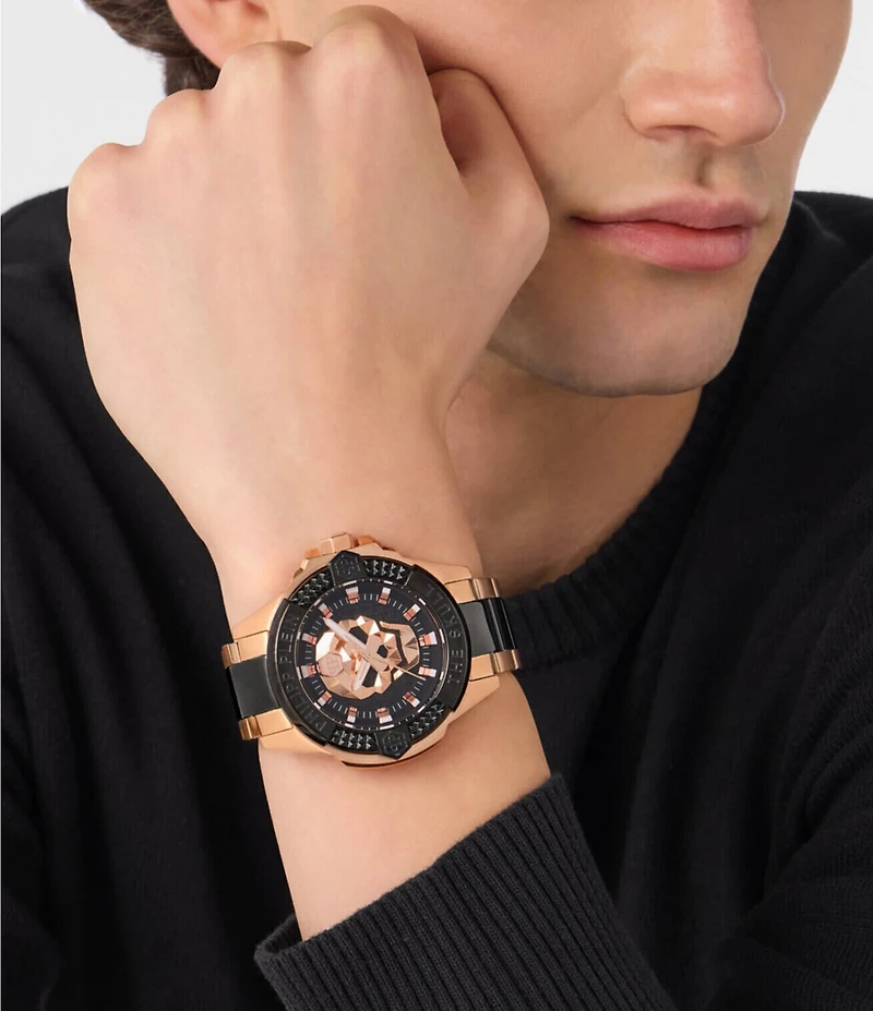 Philipp Plein Men's The Kull Analog Two Tone Stainless Steel Bracelet Watch