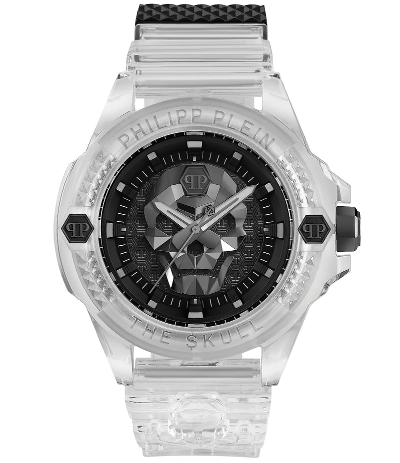 Philipp Plein Men's The Kull Synthetic Quartz Analog Grey Silicone Strap Watch