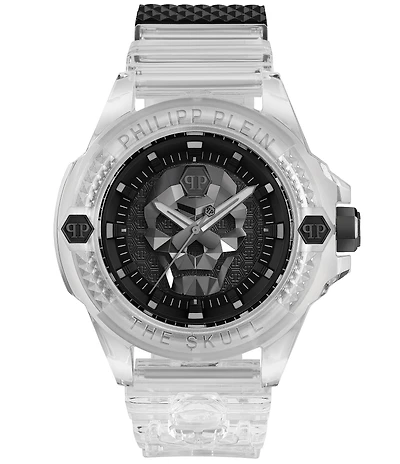 Philipp Plein Men's The Kull Synthetic Quartz Analog Grey Silicone Strap Watch